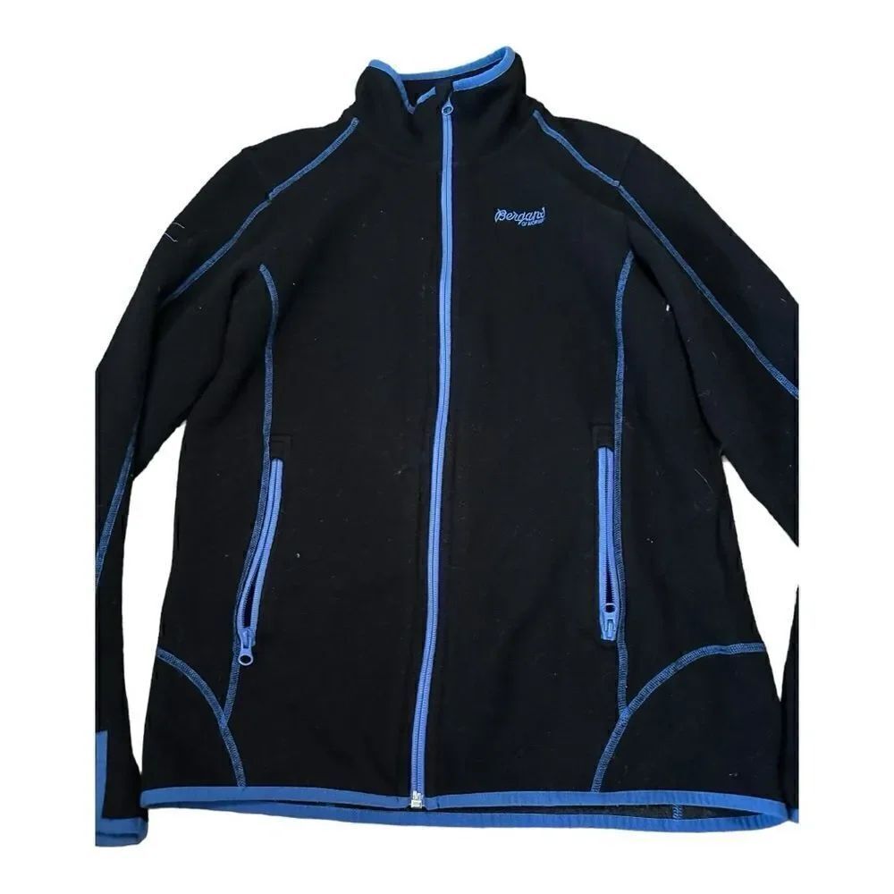 Bergans of Norway | Wool Blend Einer Zip Up Jacket Black Cobalt Blue | M